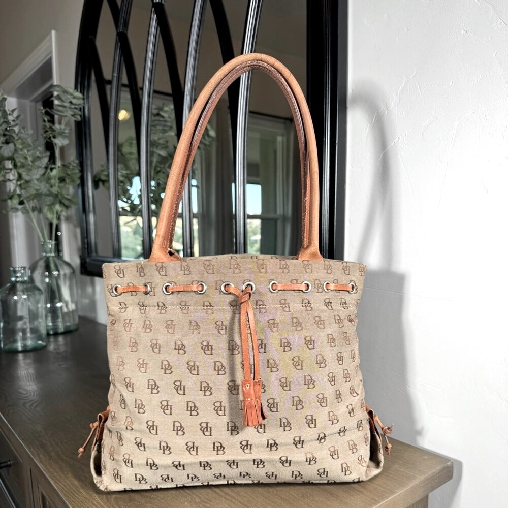 Dooney & Bourke Signature Monogram Tote Bag – Canvas & Leather